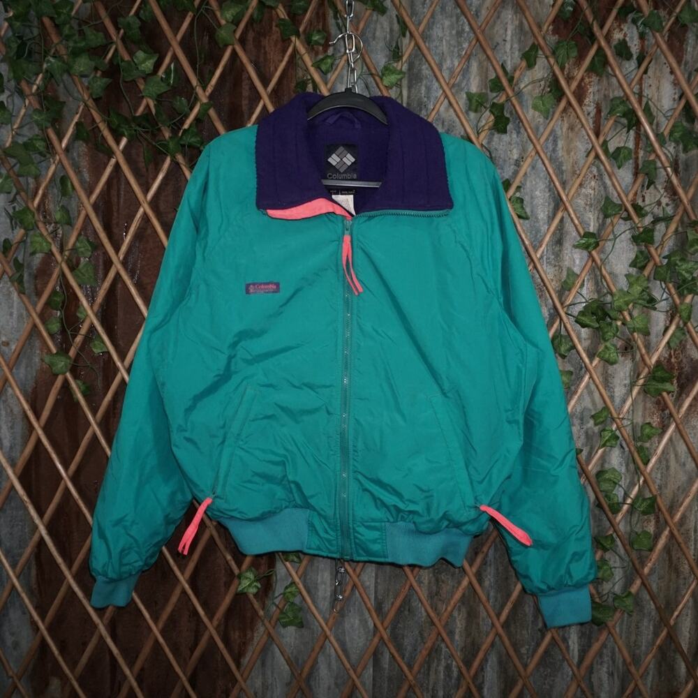 L - Vintage Y2K Columbia Jackets Coats turquoise neon